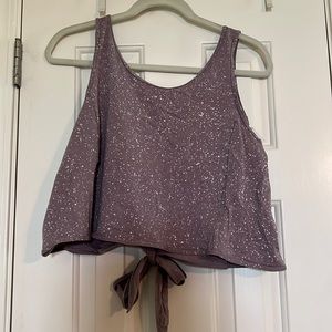 Lululemon Lavendar and white wrap tank top, size 8!